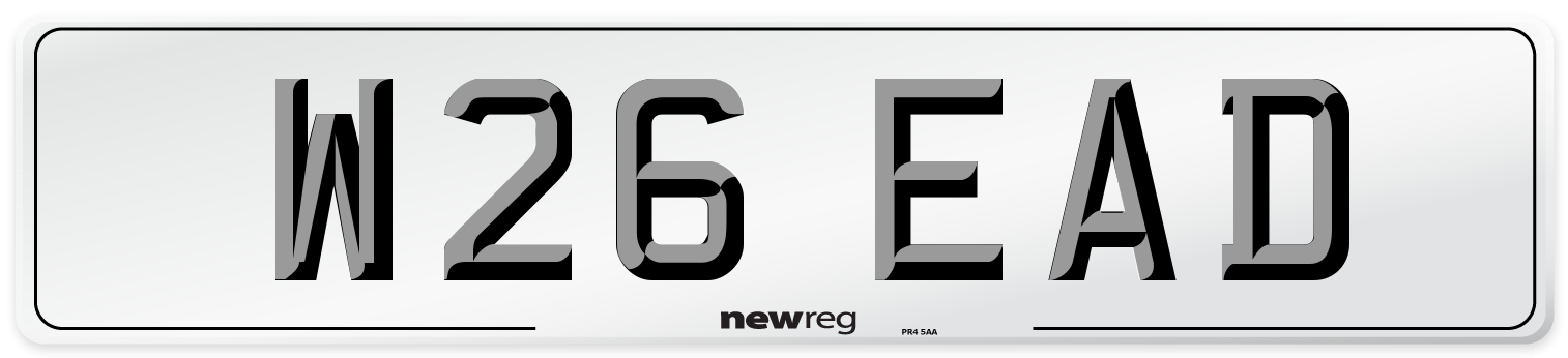 W26 EAD Number Plate from New Reg